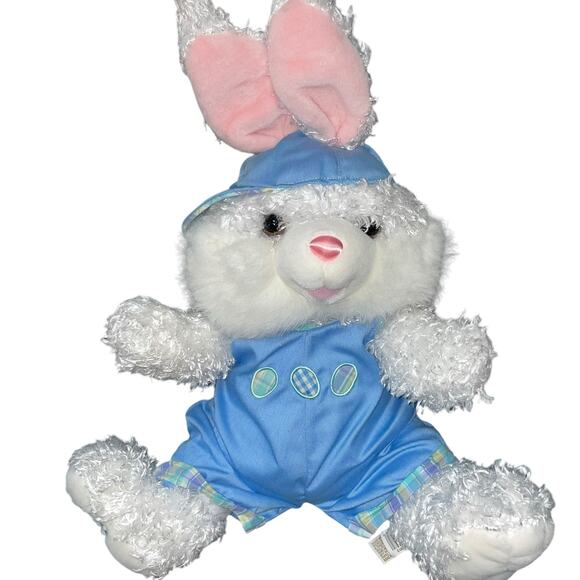 20" Dan Dee Plush Bunny Rabbit 2008 Stuffed Animal Baseball Cap Nursery Gift Toy - Picture 12 of 12